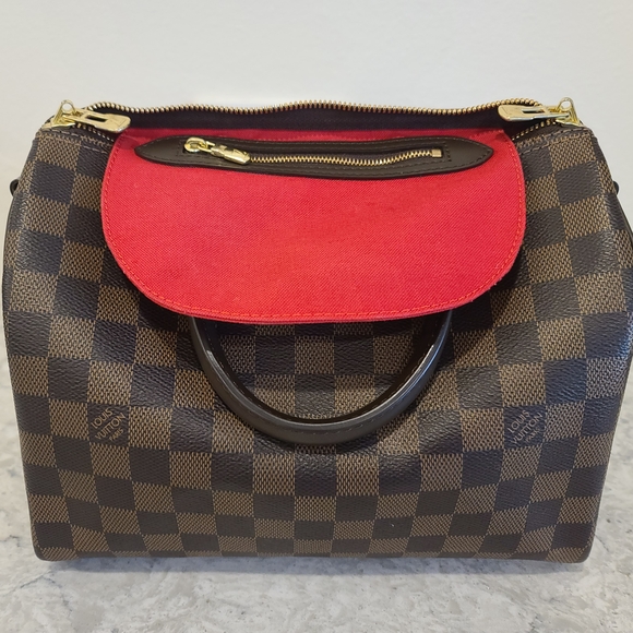 Brown Checkered Handbag Speedy 25 - Picture 4 of 11